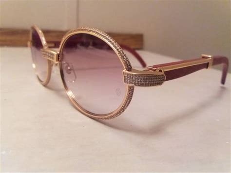 Cartier Custom Iced Out Vintage Diamond Cartier Sunglasses Grailed