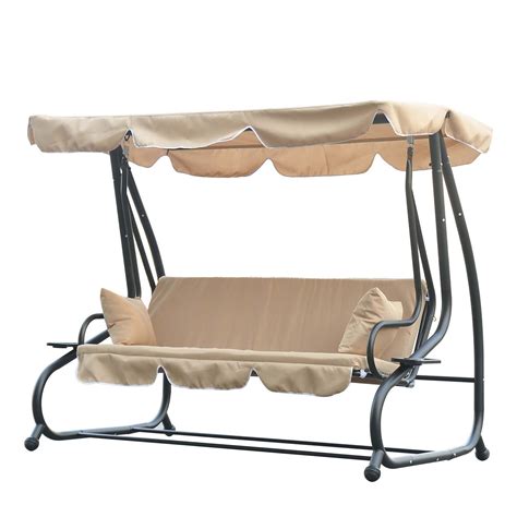 Shop outdoor swings and canopy swings for your patio at everyday low prices with walmart canada. Marquette Canopy Swing : Allen Roth Swings 3 Person Brown ...
