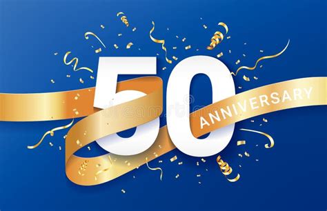 50th Anniversary Celebration Banner Template Stock Vector