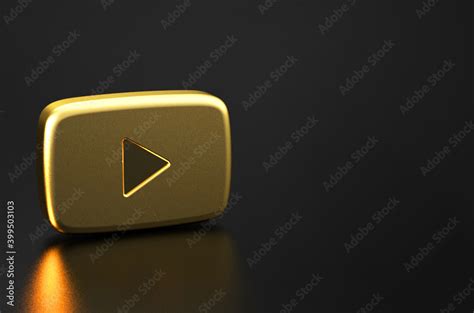 Gold Youtube Logo 3d Rendering Illustration Stock Illustration Adobe