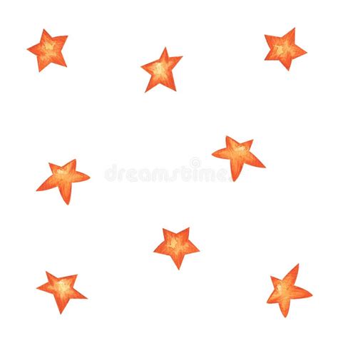 Watercolor Stars Illustration Isolated On White Background Hand