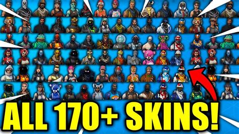 Every Skin In All Of Fortnite All 170 Fortnite Skins Showcased Youtube