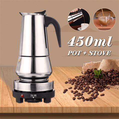 New 220v 500w 450ml Portable Coffee Espresso Pot Maker And Electric Stove