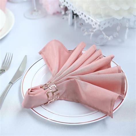 Buy 5 Pack 20x20 Dusty Rose Polyester Linen Napkins Pack Of 5