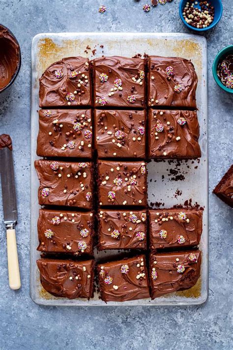 Truly The Best Chocolate Traybake This Moist Chocolate Cake Topped
