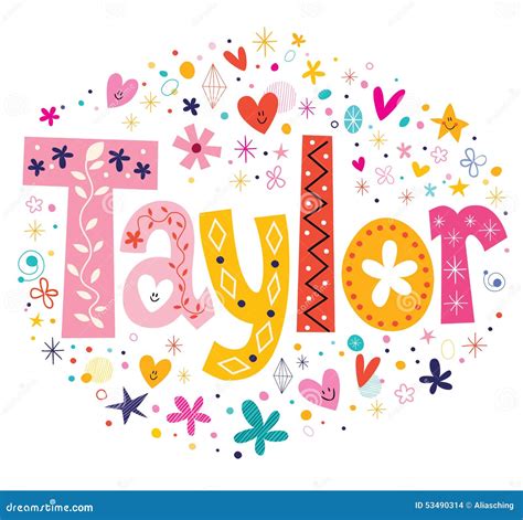 Taylor Girls Name Stock Vector Illustration Of Lettering 53490314