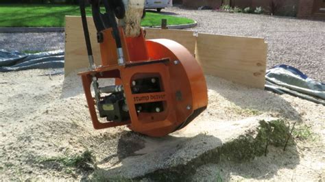 Stump Grinder Excavator Attachement Stump Beaver Demo 4 Youtube