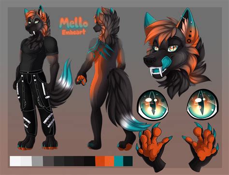 Digital Furry Fursona Ref Reference Character Sheet