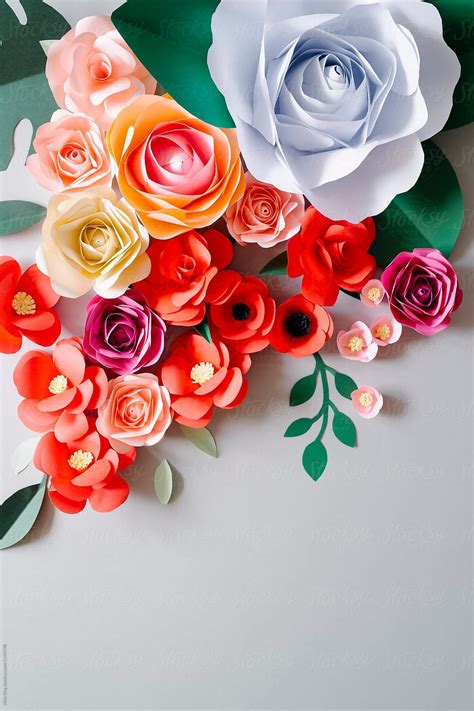 Paper Flowers By Stocksy Contributor Alita Floral Wallpaper