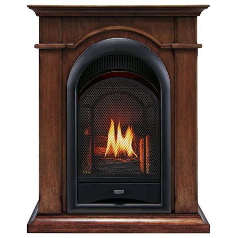 Procom Heating Procom Ventless Gas Fireplace Dual Fuel Vent Free With Mental Walnut Finish