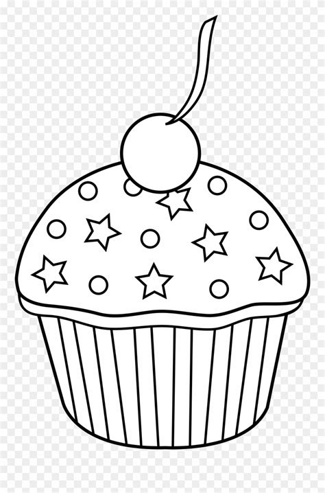 Cute Cupcake Outline To Color In Cupcake Outline Cupcake Outline