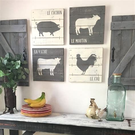 Farmhouse Animal Decor 4 Pcs Set Modern Farmhouse Wall Etsy