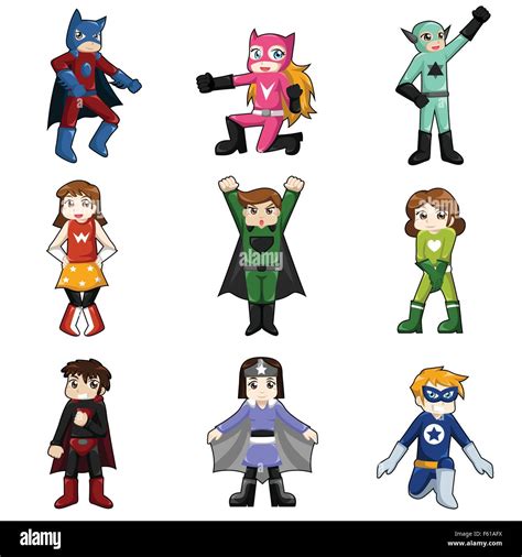 A Vector Illustration Of Kids Wearing Superheroes Costume Stock Vector