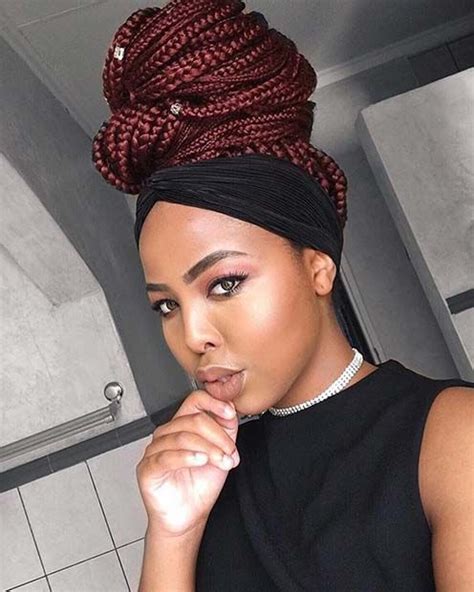 43 Pretty Box Braids With Color For Every Season Stayglam Burgundy