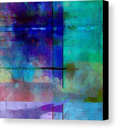 Abstract Art Rhapsody In Blue Square Canvas Print Canvas