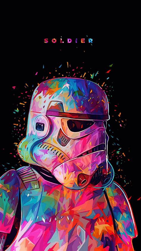 Stormtrooper Art Colour Colourful Starwars Vibrant Hd Phone
