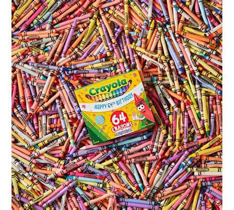 64 Count 64th Birthday Crayons Confetti Crayola