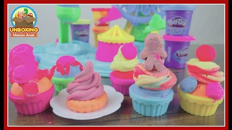 Mainan Anak Play Doh Cupcake Rainbow Frosting Celebration How To Make