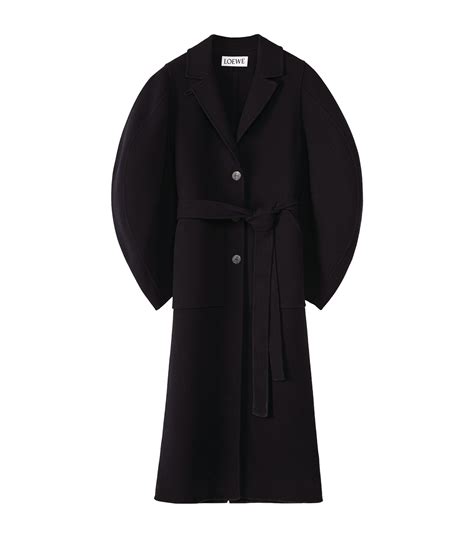 Loewe Wool Cashmere Circular Sleeve Belted Coat Harrods Us