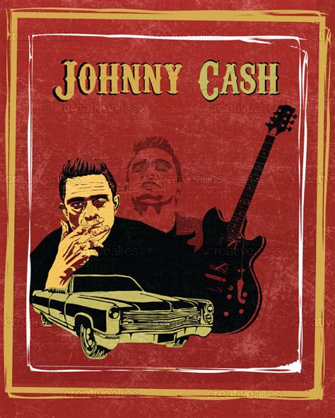Johnny Cash Poster By Est 84 Studio