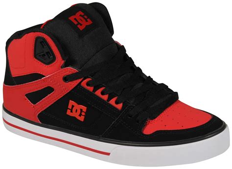 Dc Pure High Top Shoe Red White Black