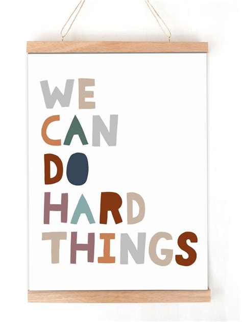 We Can Do Hard Things Printable Motivational Playroom Boho Earthy