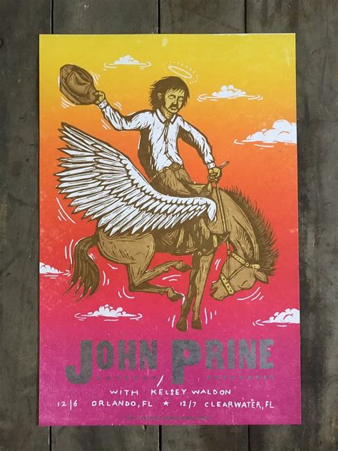 John Prine And Kelsey Waldon Florida Tour Poster 2019 John Prine Poster Letterpress Poster