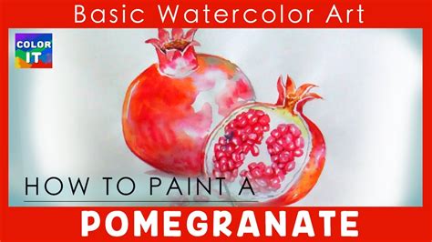 How To Paint A Pomegranate By Color It Youtube
