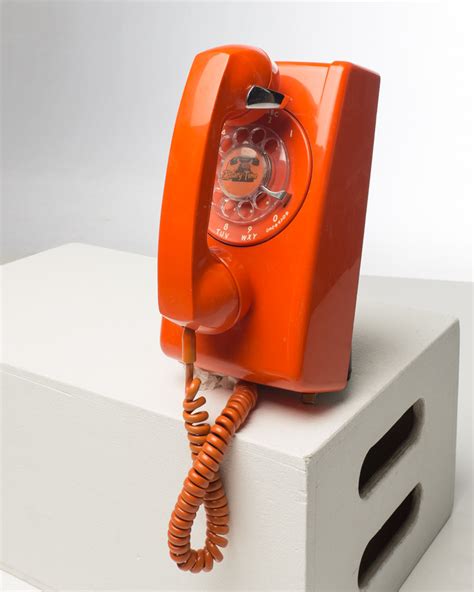 Te009 Orange Rotary Wall Phone Prop Rental Acme Brooklyn