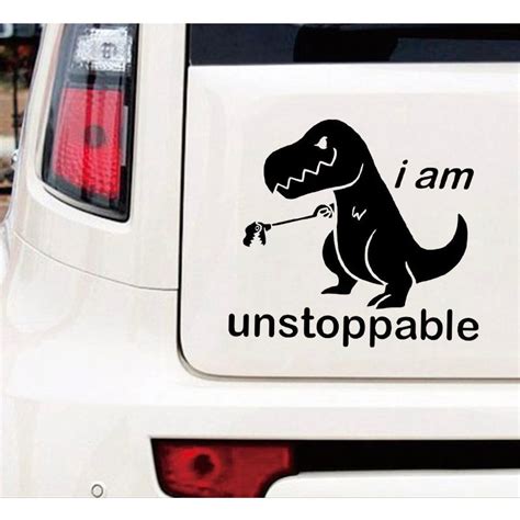 Car Styling Funny Car Stickers Decals I Am Unstoppable Dinosaur Diy