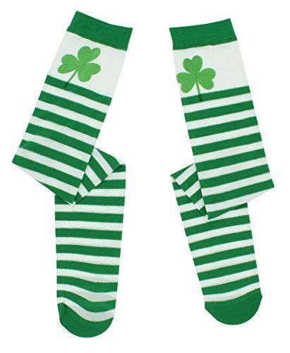 Felizhouse St Patricks Day Socks Shamrock Striped Over Kn Dp