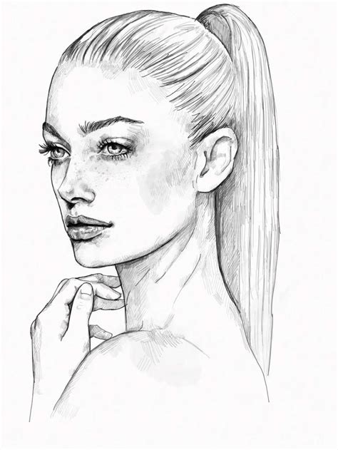 Beautiful Women Images In Art Portrait Drawing Pencil Portrait