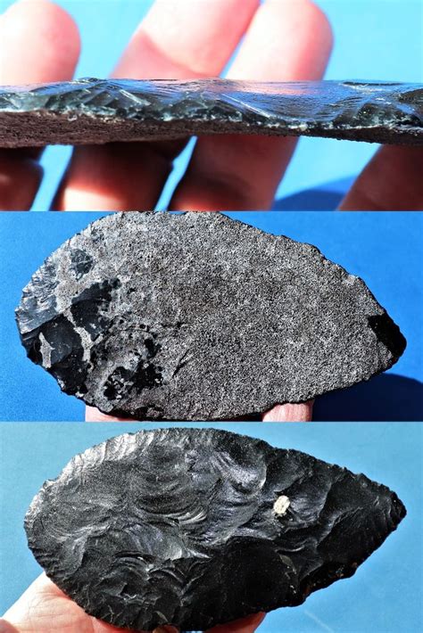 Ultrathin Knife Form Flint Knapping Prehistoric Old Stone