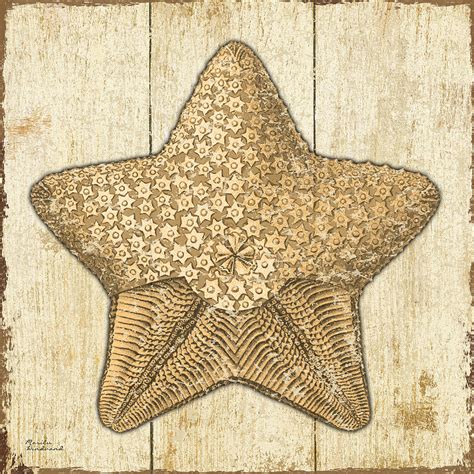 Gold Starfish On Wood Painting By Marilu Windvand Fine Art America