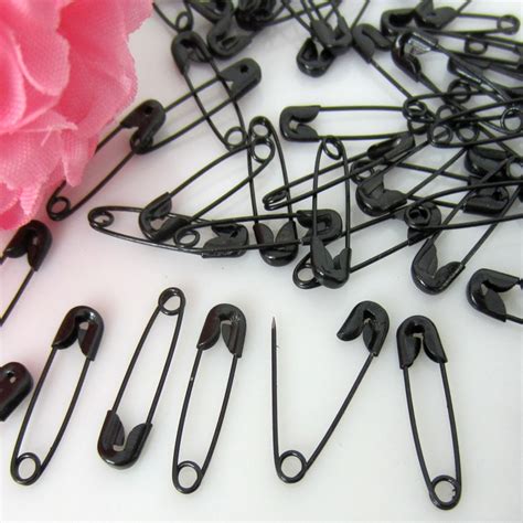 200pcs Alloy Black Small Safety Pins Findings Brooch Garment