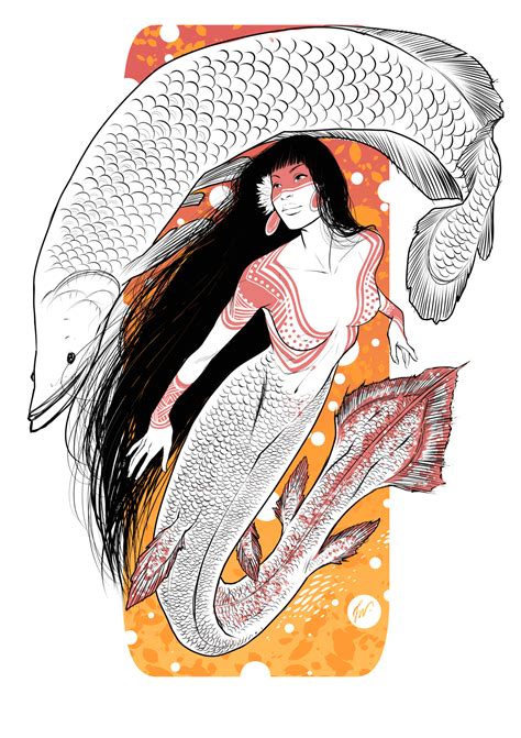 Ilustração De Sereia Mitologia Indigena Desenho Folclore