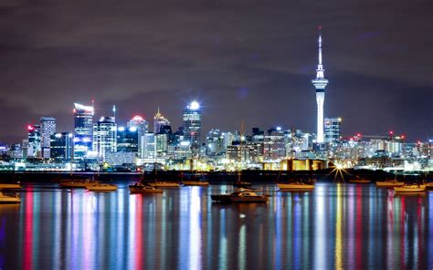 Download Wallpapers Auckland 4k Evening Night New