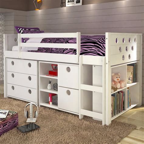 And there are even some styles that have a trundle bed underneath for three beds in one! Circles Twin Loft Bed with Storage - White - Fun Rooms For Kids