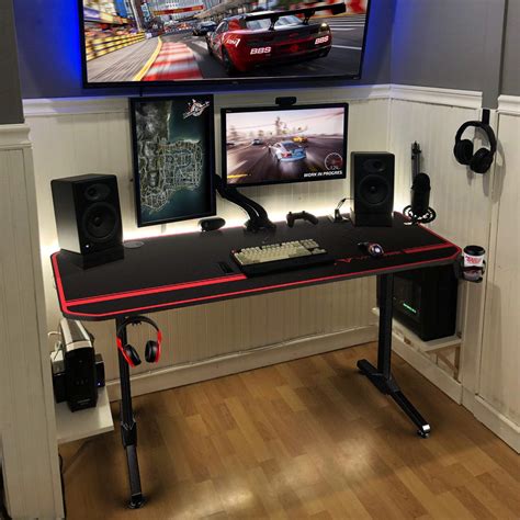 Vitesse Gaming Desk 55 Inch Gaming Computer Desk Pc Gaming Table T
