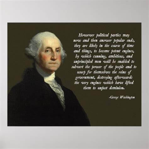 George Washington Political Parties Quote Poster Au