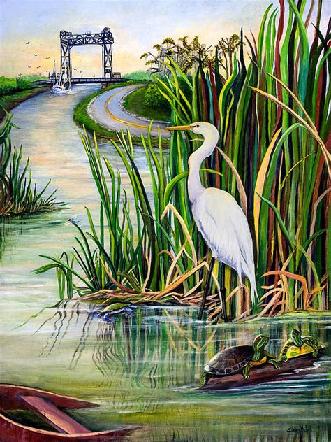 Louisiana Wetlands Painting By Elaine Hodges