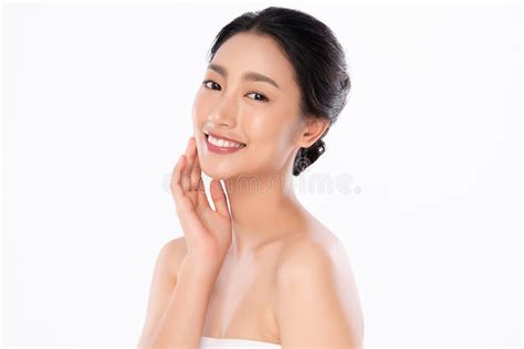 Beautiful Young Asian Woman With Clean Fresh Skin Face Care Facial