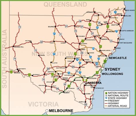 New South Wales Road Map