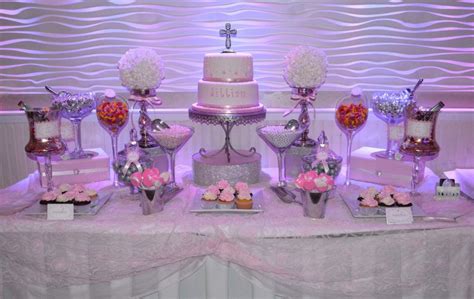 Pink And White Communion Candy Buffet Table Candy Bars Pinterest