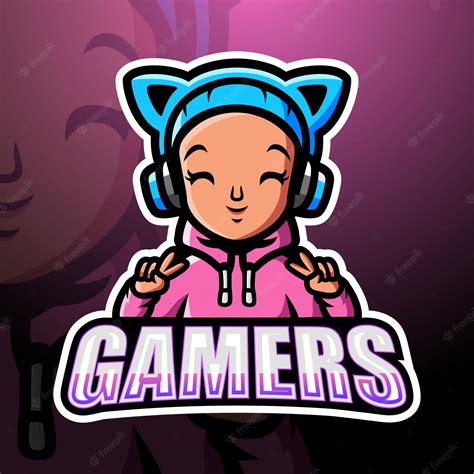 Premium Vector Gamer Girl Mascot Esport Illustration