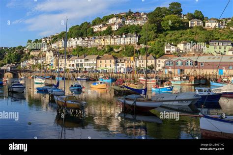 Panoramic Image East Looe From West Looe Across River Looe Cornwall