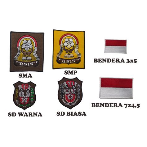 Jual Patch Bordir Atribut Sekolah Osis Sma Smp Sd Bendera 3x5 Logo Sd