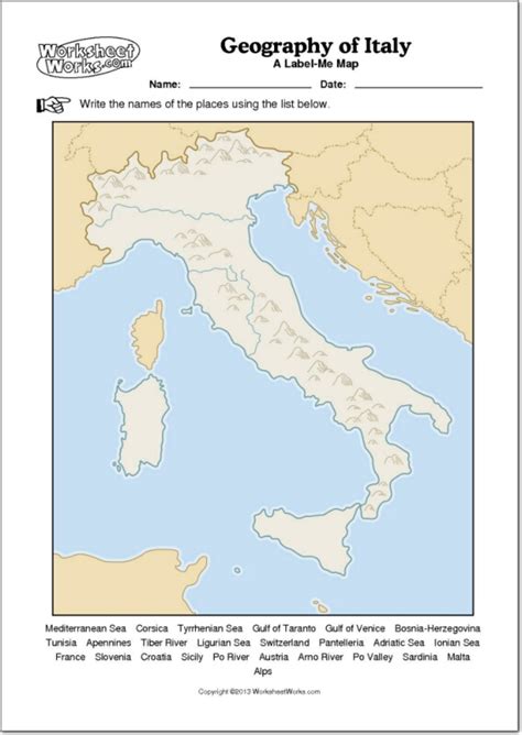 Mapa Físico Mudo De Italia Mapa Mudo De Ríos Y Montañas De Italia
