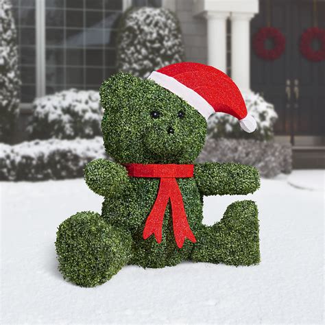 The Twinkling Topiary Christmas Bear Hammacher Schlemmer