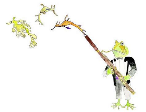 Étude Frog Music Sea Horse Sea Dragon Bassoon Animal Art Etsy